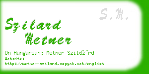 szilard metner business card